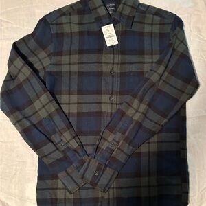 J.Crew Factory Plaid 100% Cotton Flannel Button-Up Shirt NWT Size Small